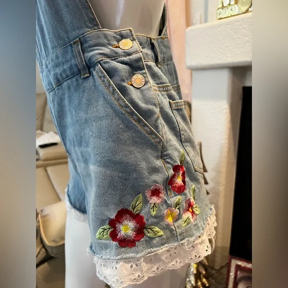 Love Tree Light Blue Denim Overalls - Picture 3 of 7